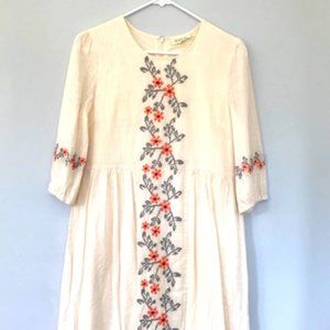 Embroidered Roolee midi boho dress